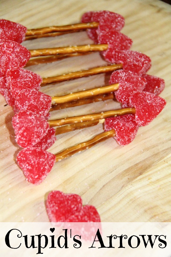 These cute cupid's arrows are a great last minute Valentines day treat idea. It is so easy to put together, in no time, that even the kids can help.