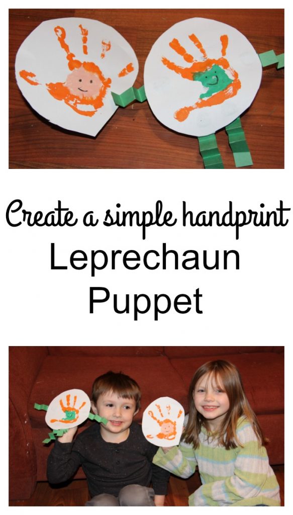 Create a simple handprint Leprechaun craft for kids. It is a perfect last minute St. Patrick's Day craft for kids that they will have fun playing with.