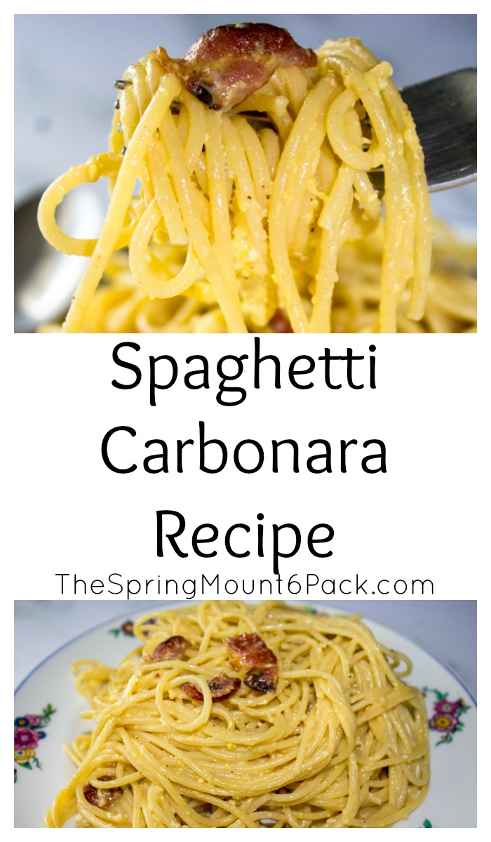 Looking for a delicious Spaghetti Carbonara Recipe? This pasta recipe is simple and easy to make. This 30 minute meal is sure to please. Easily make this a gluten free or low carb recipe. 