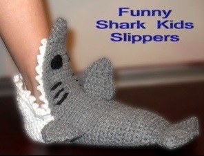 Super cute and easy to make Crochet Shark Slippers. Don't like to crochet, that's ok. You can buy them too.