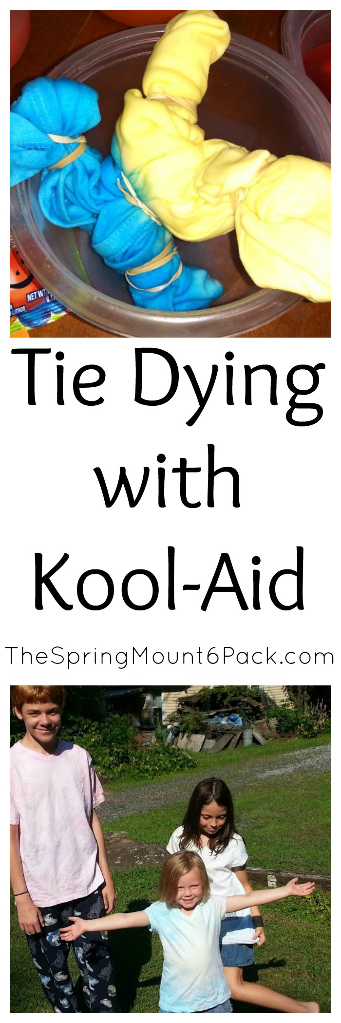 Kids love crafts. It can be lots of fun to try tie dying with Kool-Aid. Kids love it. It is non toxic if the sneak some and cleans up easily.