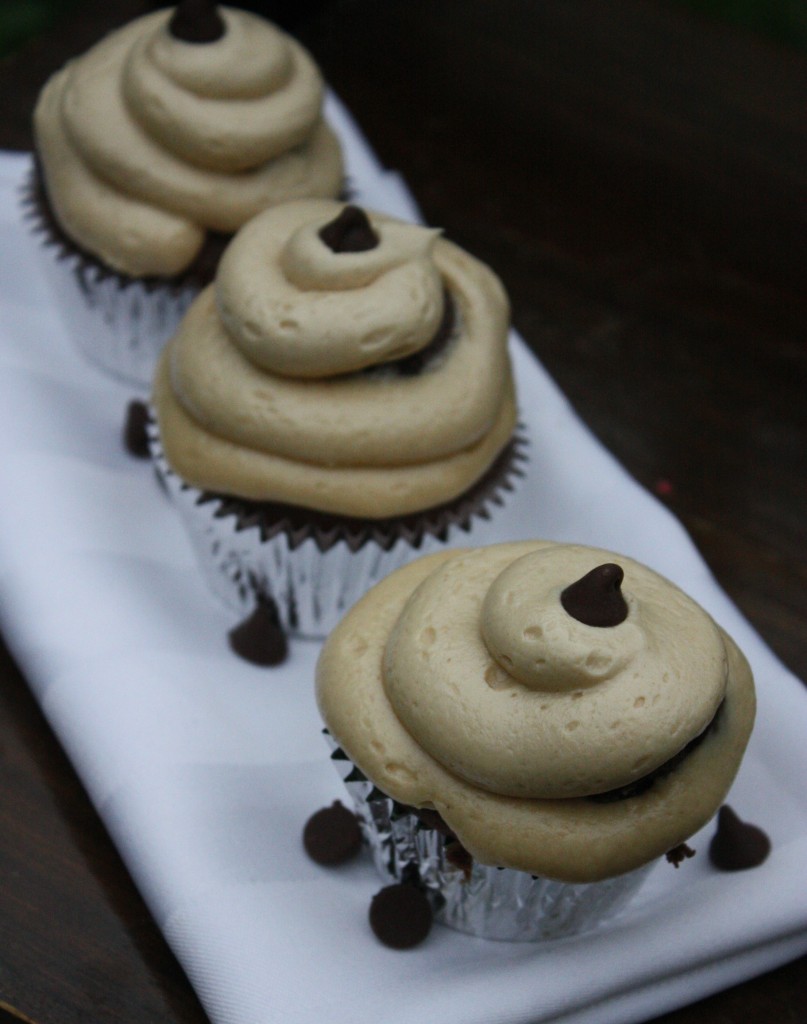 Healthier Chocolate Cupcakes with Peanut Butter Icing