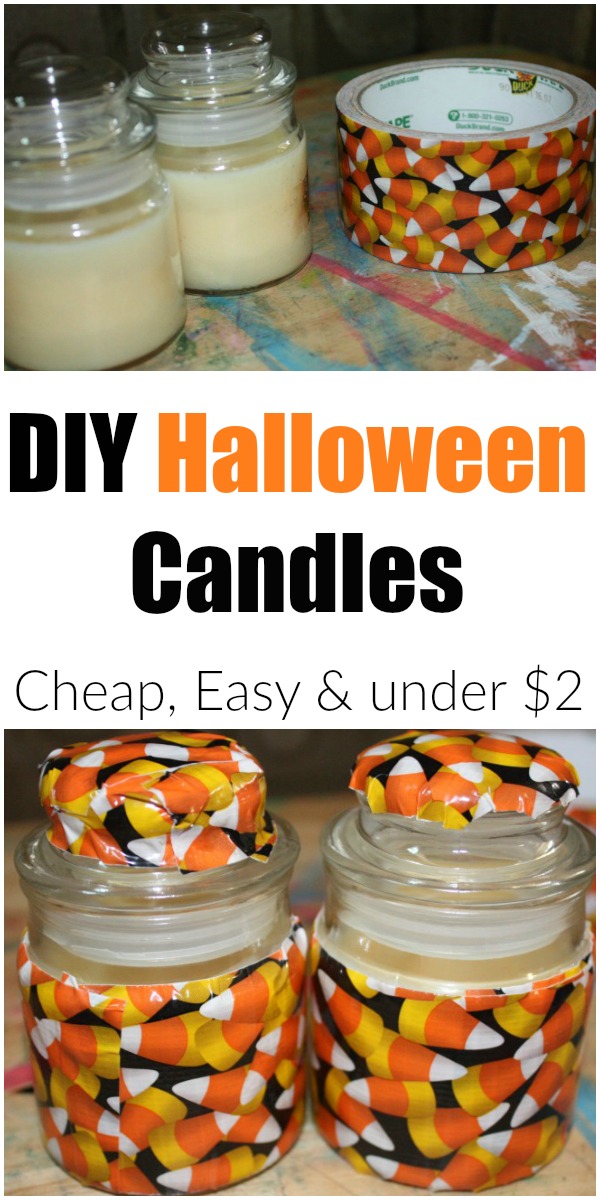 DIY Halloween Candle: Cheap, Easy and under $2. This is a simple DIY Halloween craft that is very inexpensive to make. This is an easy Halloween decoration.