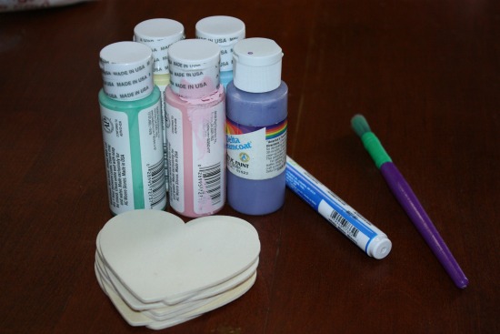 Supplies needed for a Valentine's Sweet Heart Wreath