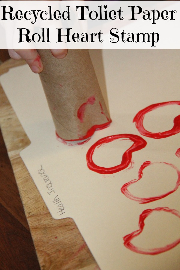 Valentine Crafts for Kids, Cardboard Roll Heart Stamp