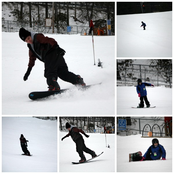 kid snowboarding at camelback