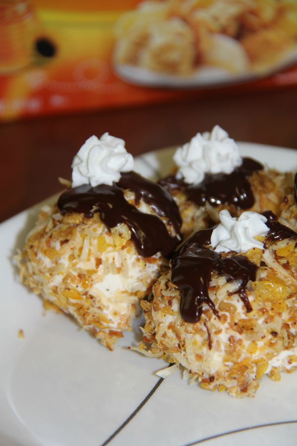 Surprisingly Easy Fried Ice Cream, finished