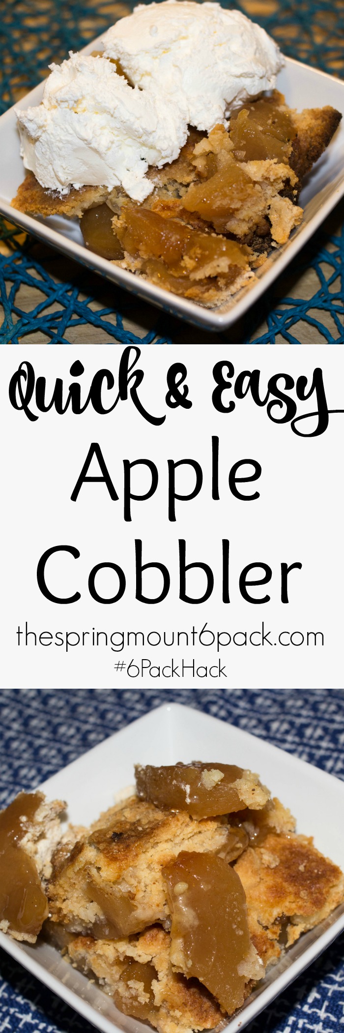 Looking for a recipe hack that makes life easier. Try this Hack Simple Apple Cobbler Recipe that is only 3 ingredients. It's guaranteed to disappear.