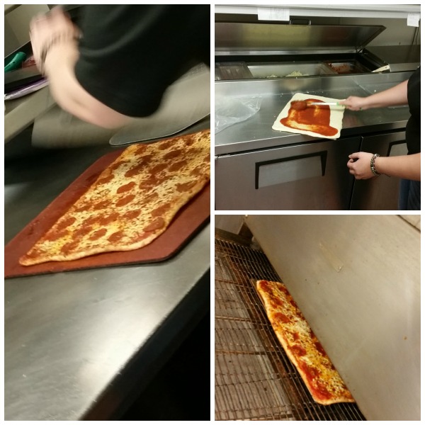 Seeing pizza made at CHuckecheese