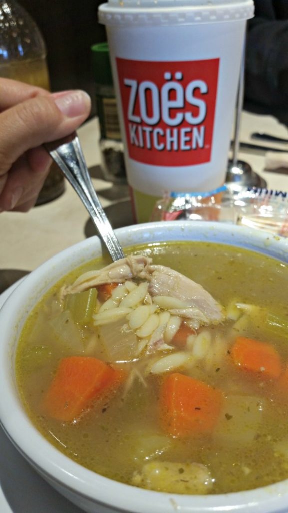 Chicken orzo soup from Zoes Kitchen