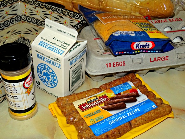 Ingredients for sausage casserole