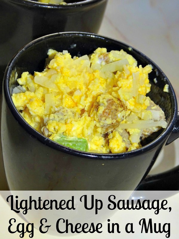 Lightened Up Sausage, Egg & Cheese in a Mug - Breakfast ready in under 5 minutes