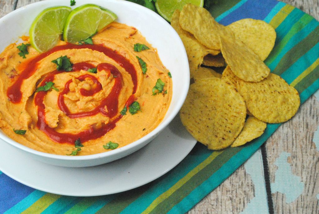 Sriracha Lime Hummus is a spicy twist on a hummus recipe. 