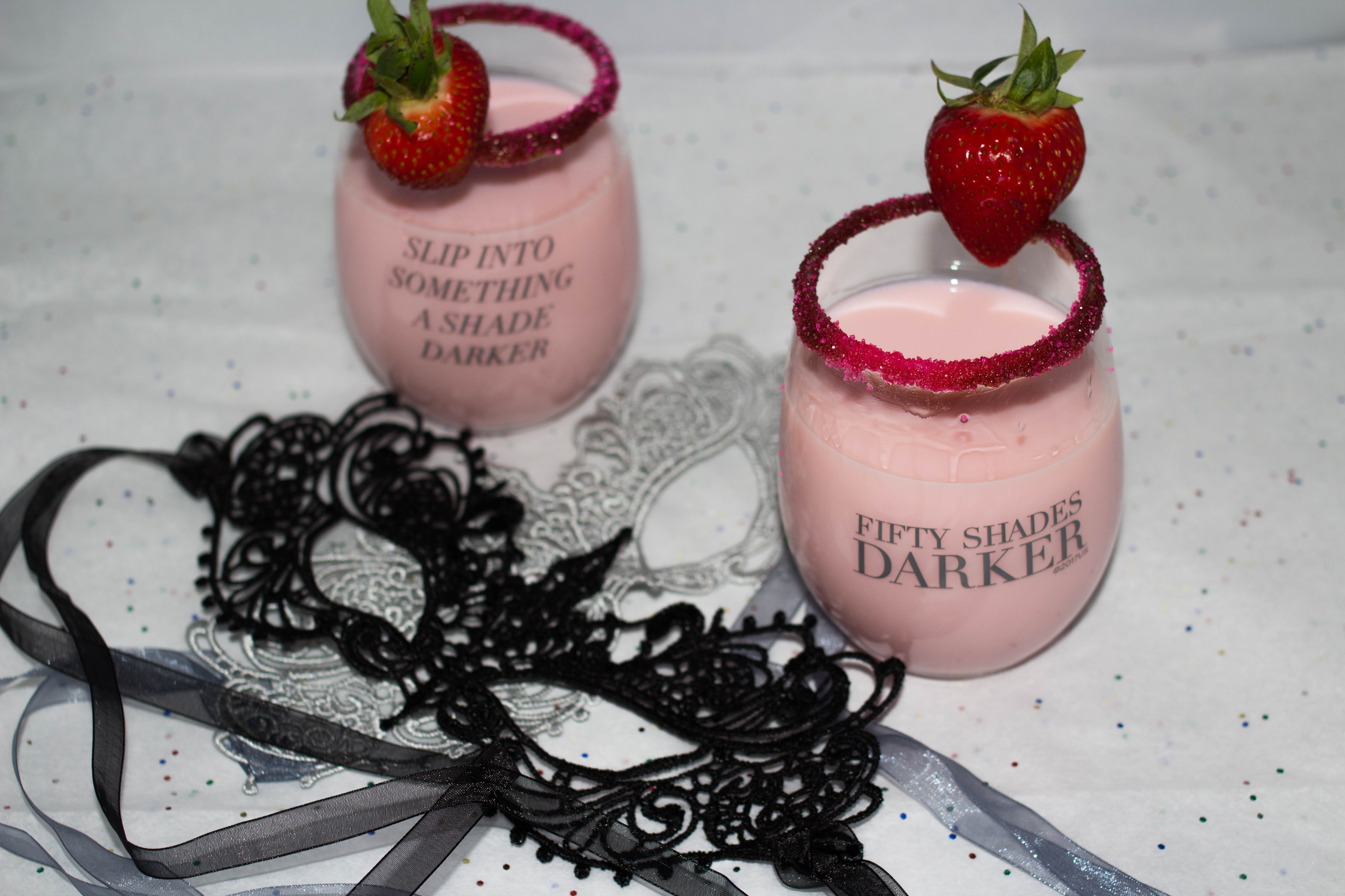Indulge in a chocolate covered strawberry martini on your next girls night in. Get the girls together, watch Fifty Shades Darker and enjoy this sweet cocktail