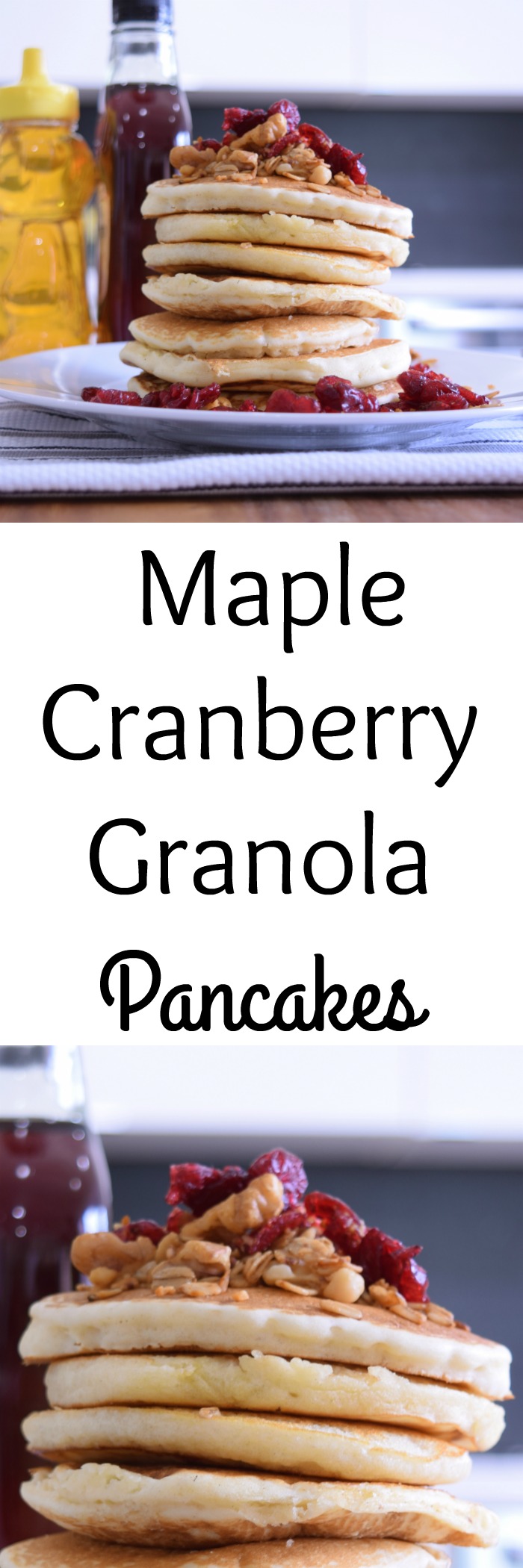Looking for a Mother's Day Breakfast idea? Mom would love to have breakfast in bed enjoying Maple Cranberry Granola Pancakes : Mother's Day Breakfast Idea