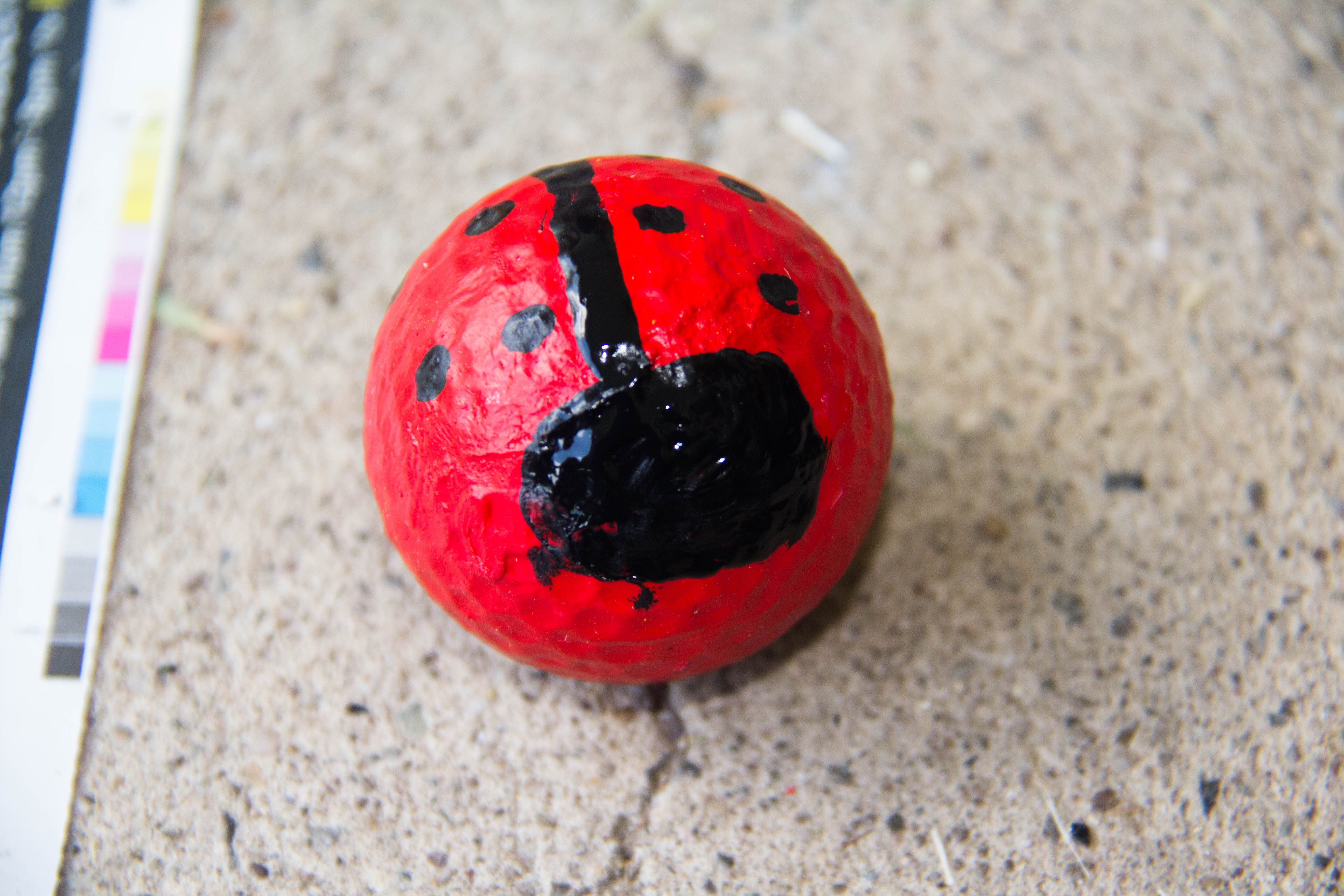 Looking for a fun garden decoration that you can make with the kids? These lady bug golf balls are easy to make and so cute.