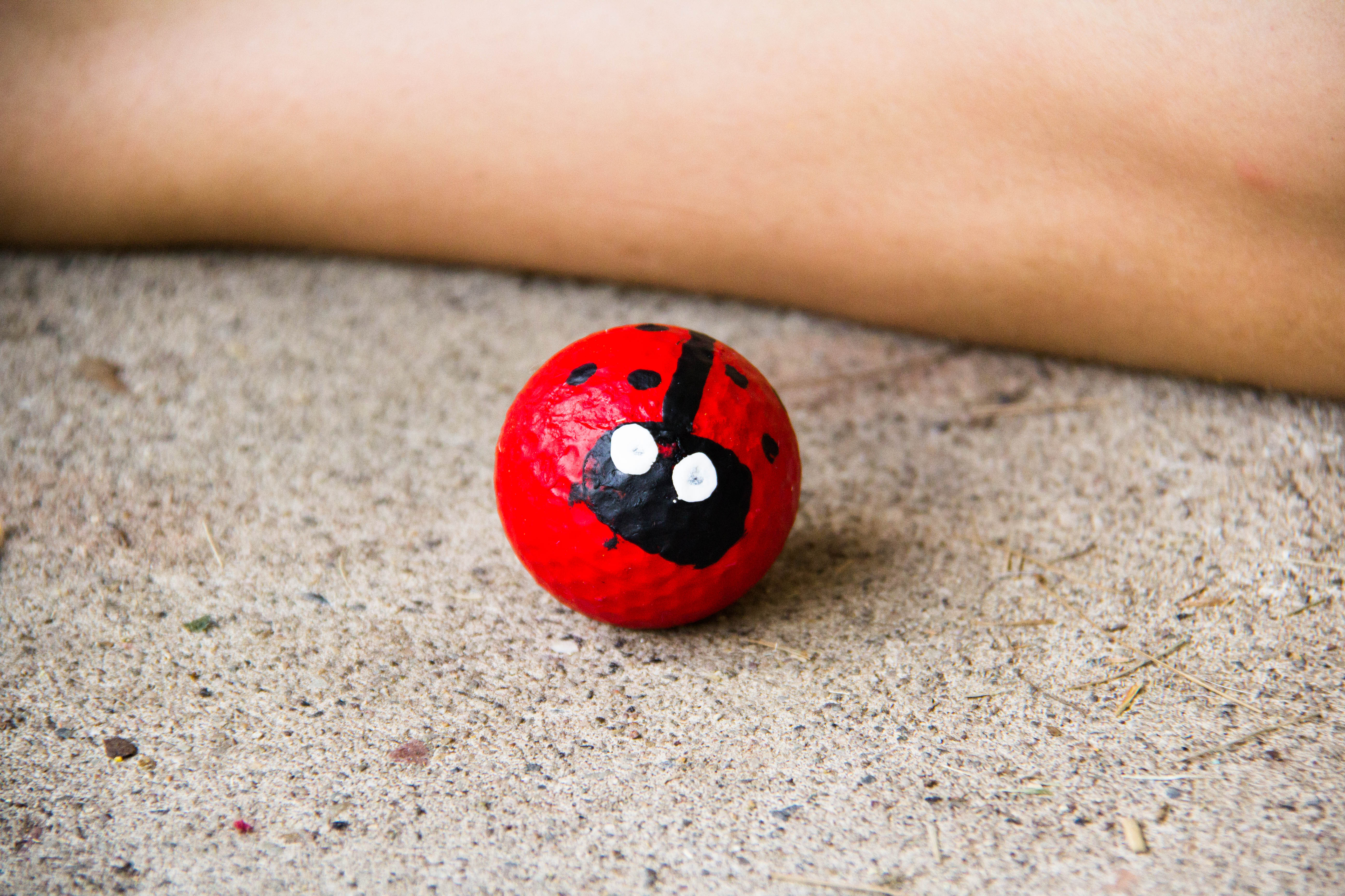 Looking for a fun garden decoration that you can make with the kids? These lady bug golf balls are easy to make and so cute.