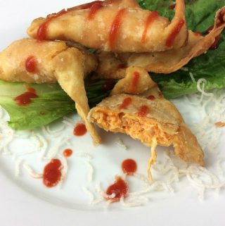 The Buffalo Blast is filled with Chicken, Cheese and Spicy Buffalo Sauce in a fried wanton wrapper. It is fried to add the perfect amount of crunch.