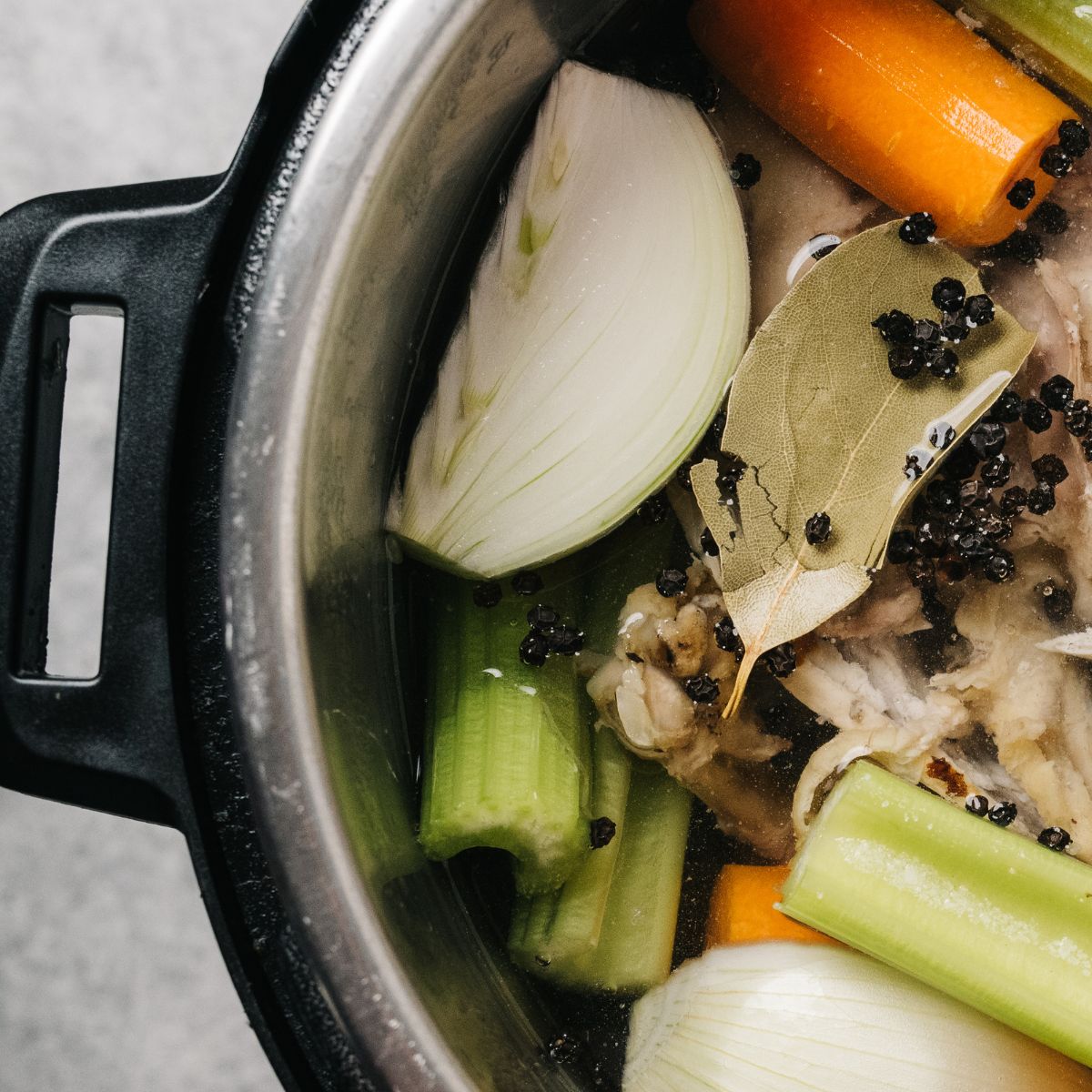 Food inside of an instant pot