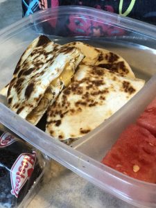 Looking for back to school lunch ideas. Try chicken taco quesadillas. It is a simple way to use left over for kids lunches
