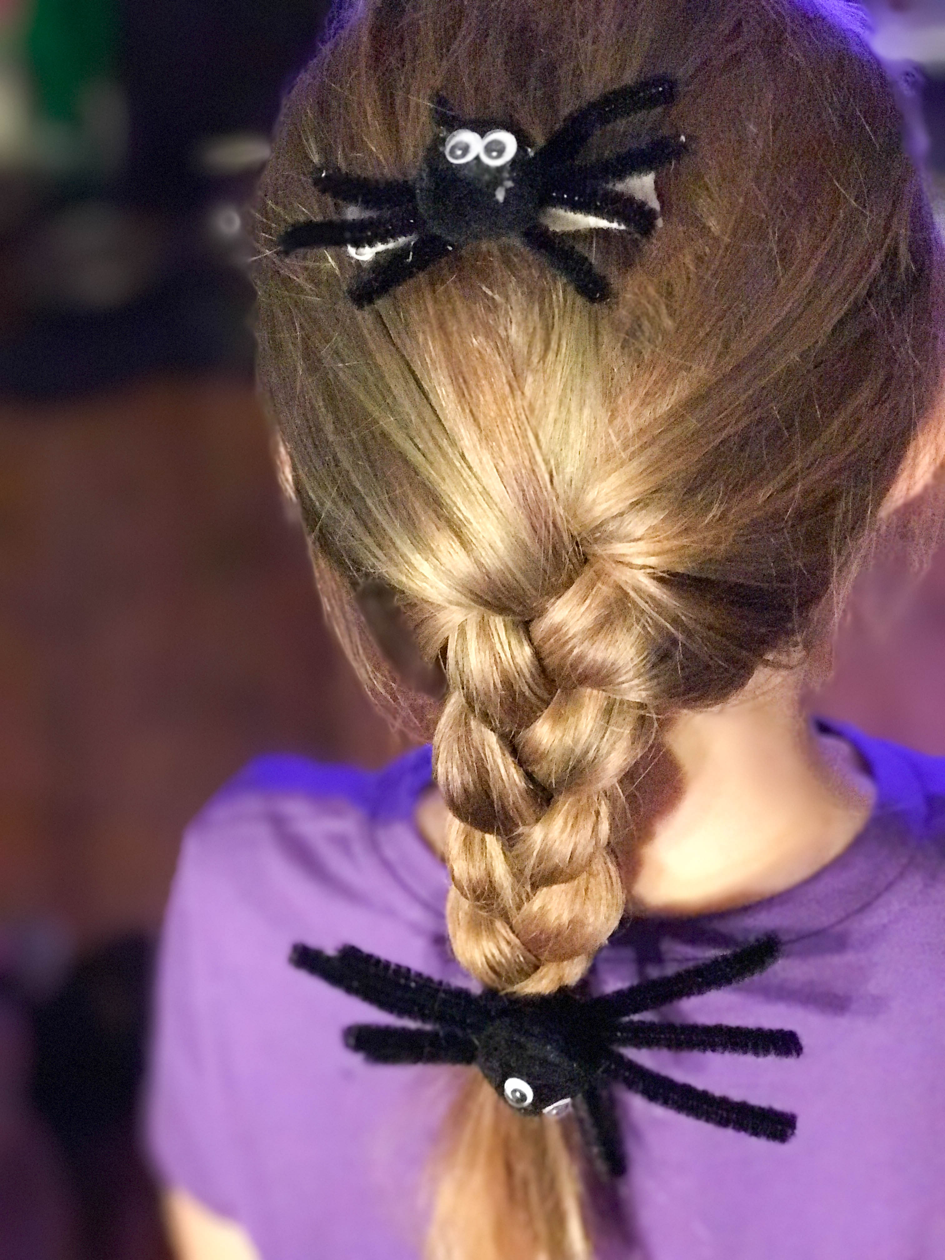 Halloween Hair Style Create a Simple Spider Hair Accessory