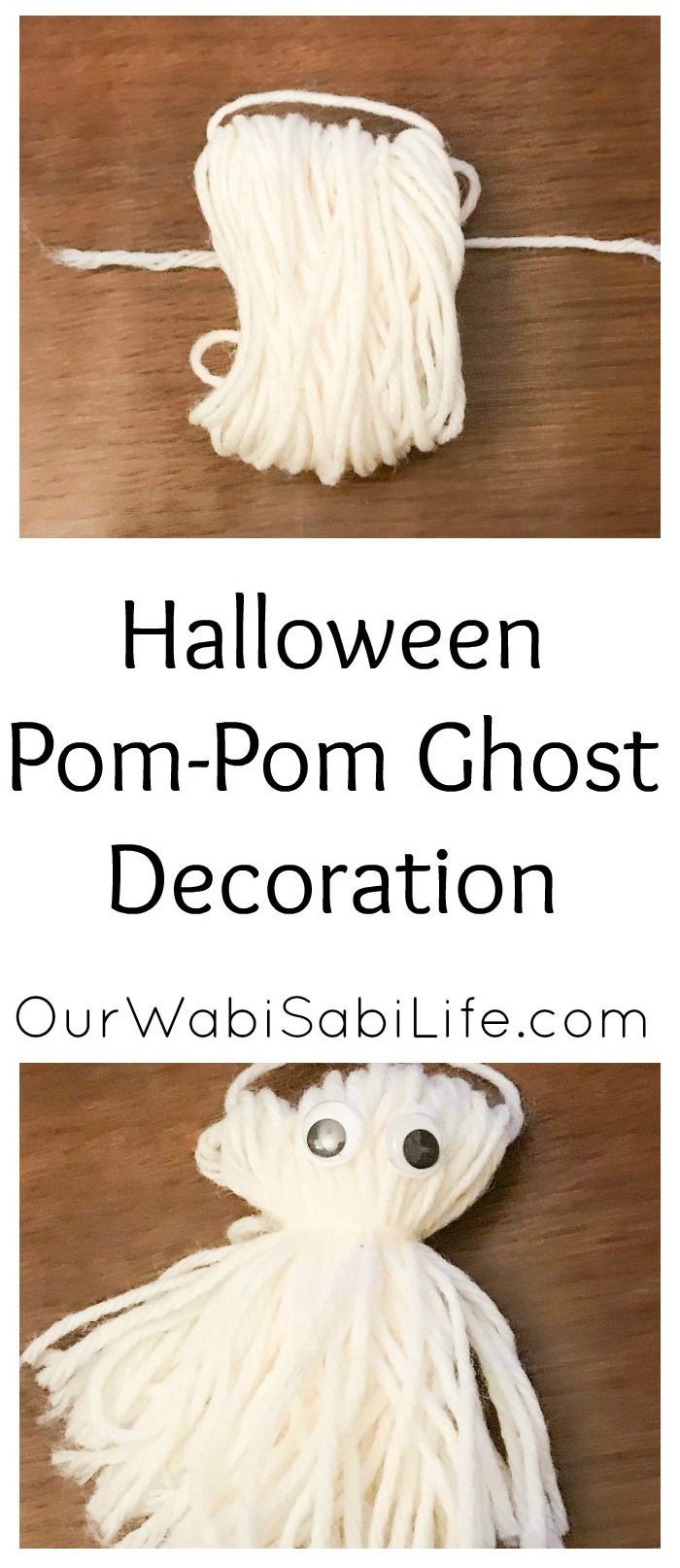 DIY Halloween Pom Pom Ghost Craft