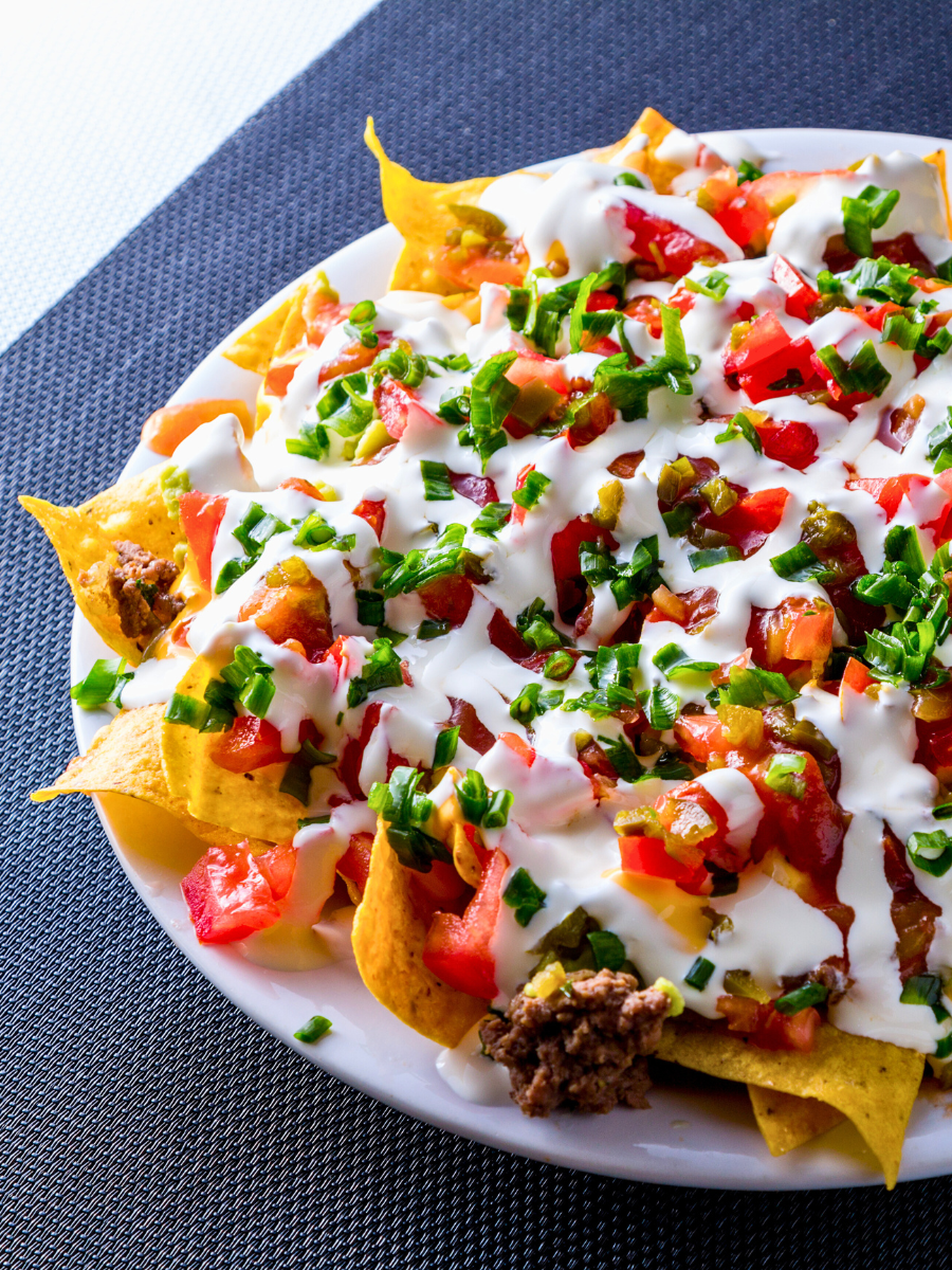 nachos on a white plate
