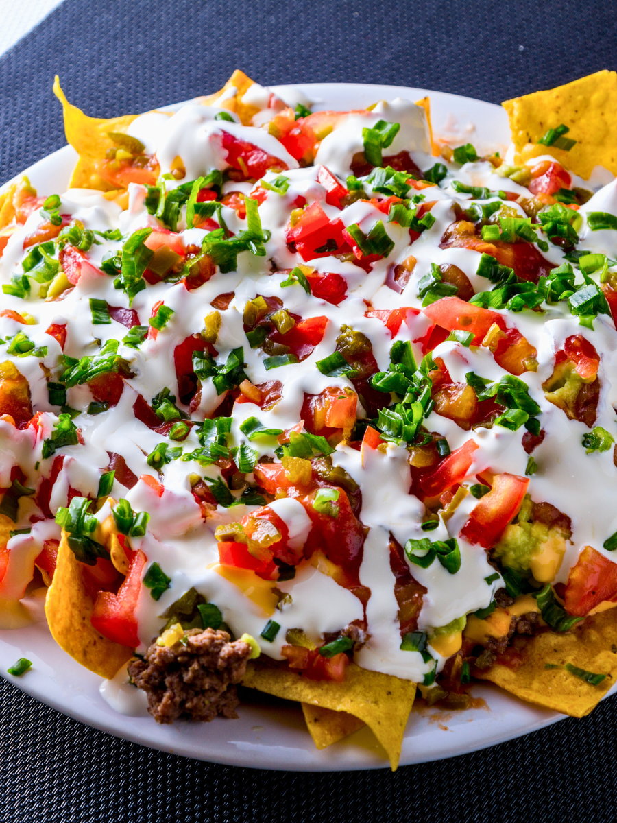 nachos on a white plate