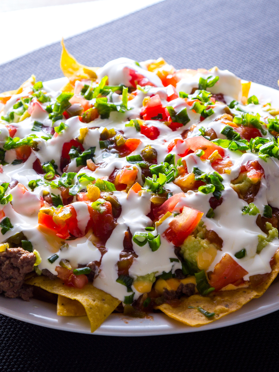 nachos on a white plate