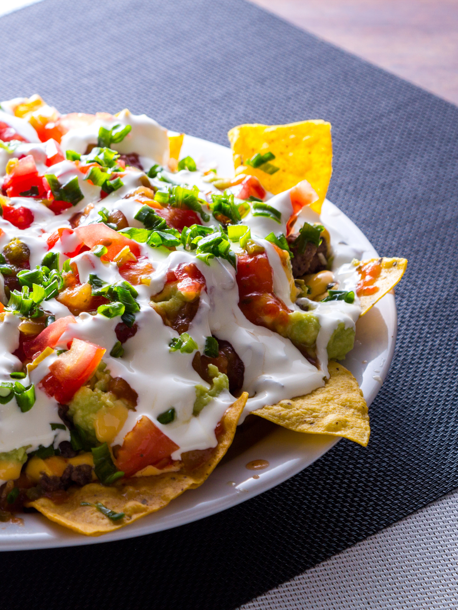 nachos on a white plate