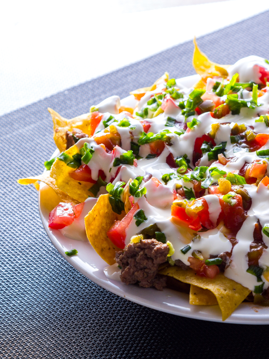 nachos on a white plate