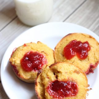 Looking for a low carb muffin recipe that the kids will love? These keto approved PB&J Muffins are so good that they can be eaten for breakfast or as a treat.