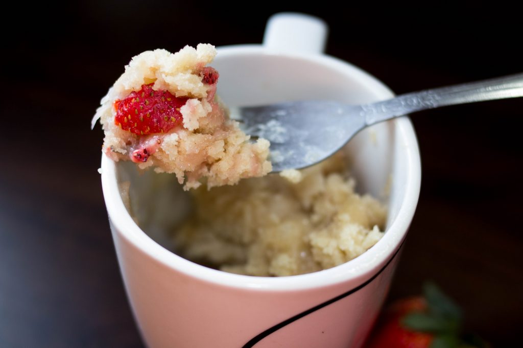 Love strawberry muffins? Try this strawberry muffin in a mug. It only takes a few ingredients and taste so good. It is also vegan friendly.