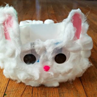 Create a simple Easter Bunny Basket the kids will love. With a few household items and an upcycled milk jug, this is a simple Easter craft for kids.