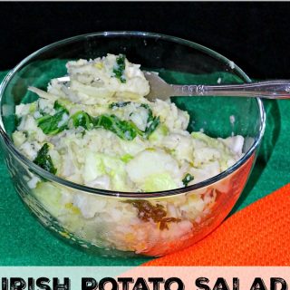 Colcannon is an Irish potato salad that is perfect for a St. Patrick's Day recipe or for a change up on your regular potato recipe.