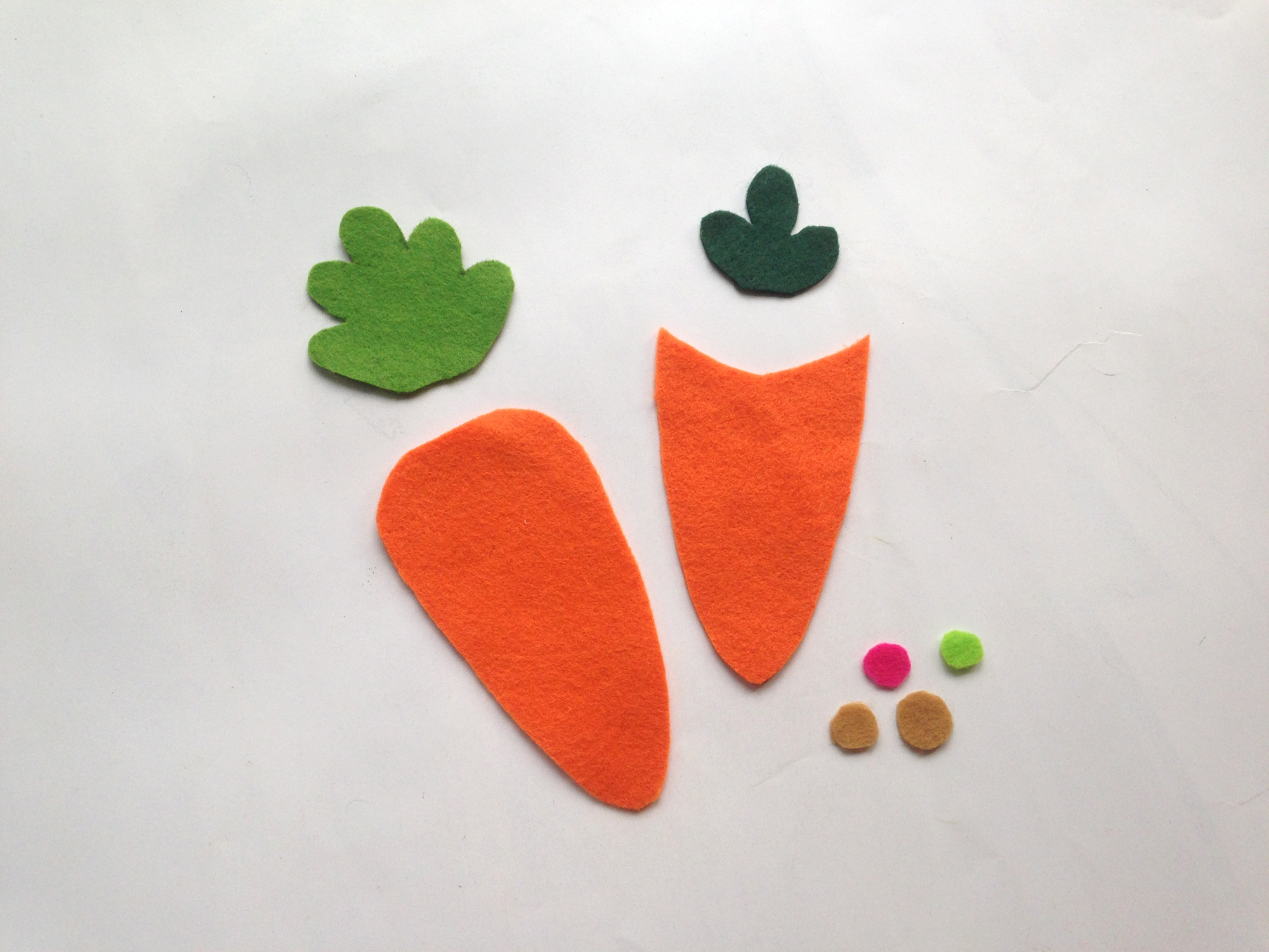 carrot treat bag pieces cut out