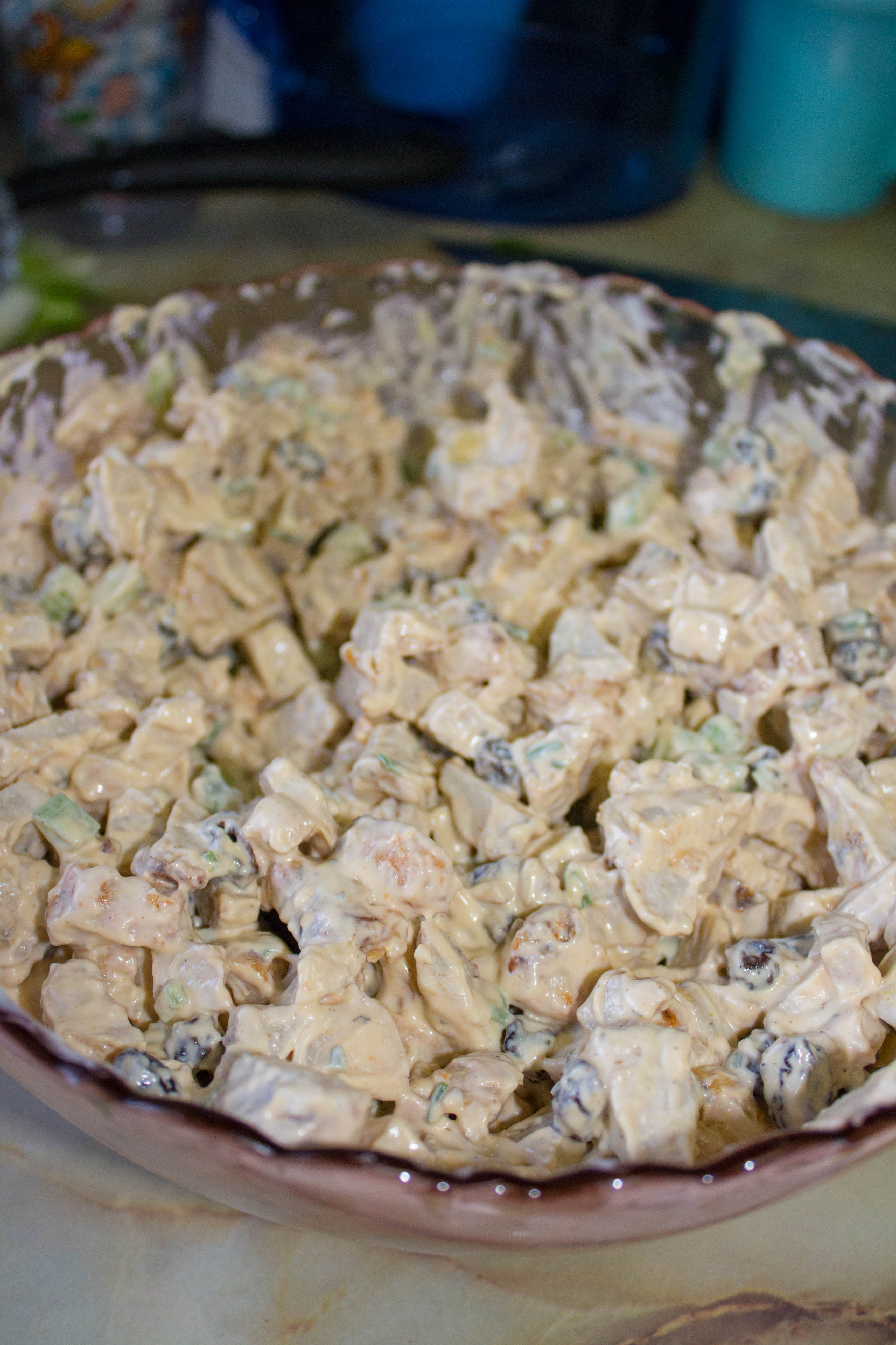 Looking for a great tasting, easy chicken salad recipe? This kicking spicy chicken salad recipe will be hit for lunch, dinner or a picnic.
