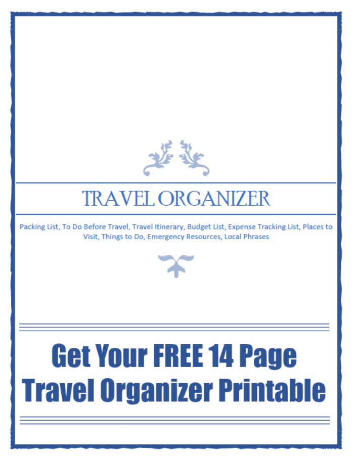 Planning your next trip? Download the FREE travel organizer printable to make planning your next trip easier. Filled with great #travel ideas. #travelorganizer #travelplanning