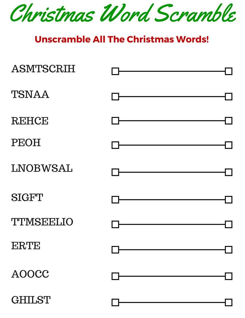 Free Printable Christmas Word Search and Activity Set
