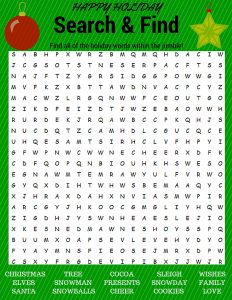 Christmas word search