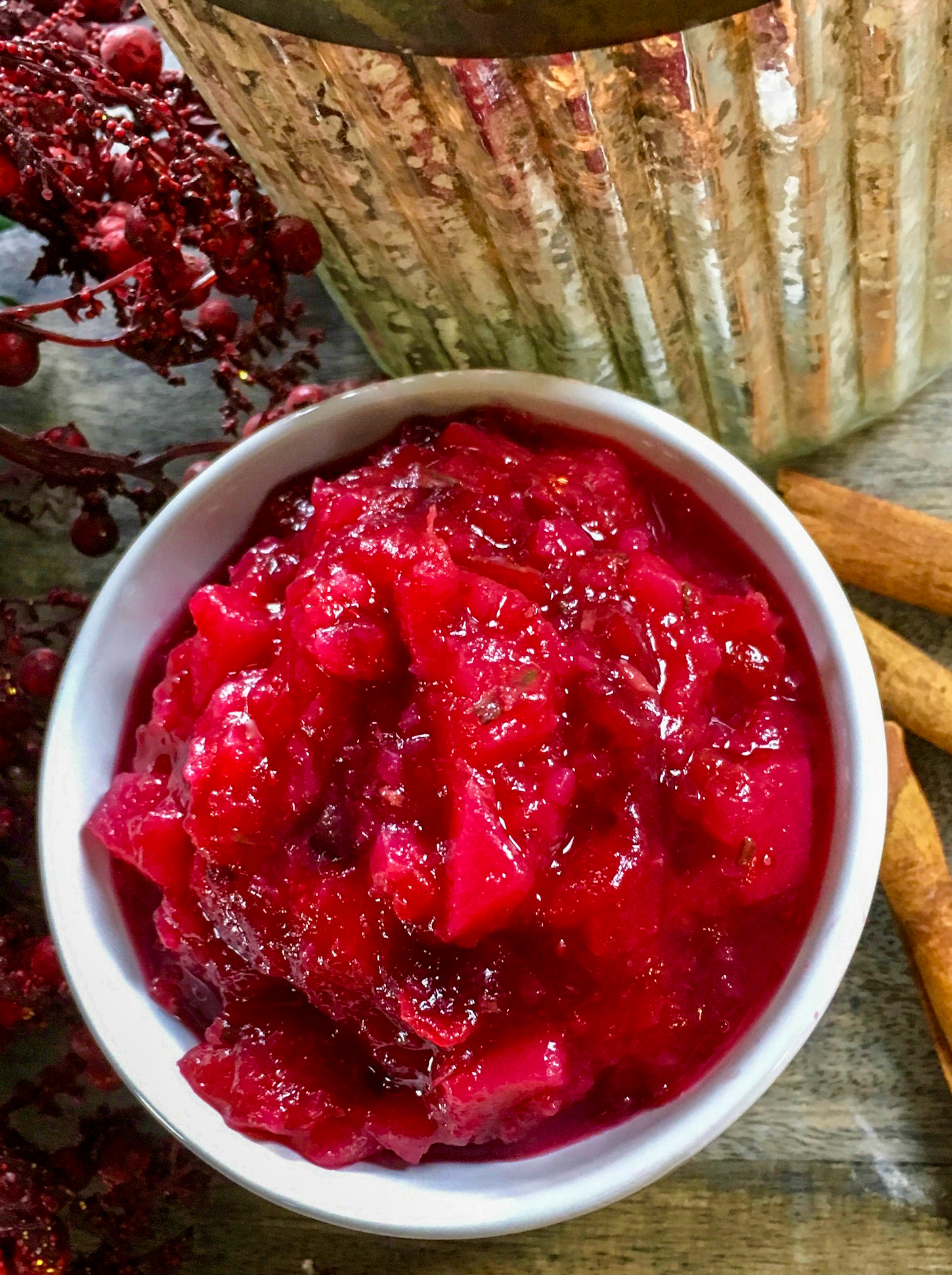 Easy Sugar Free Cranberry Sauce  in a white bowl