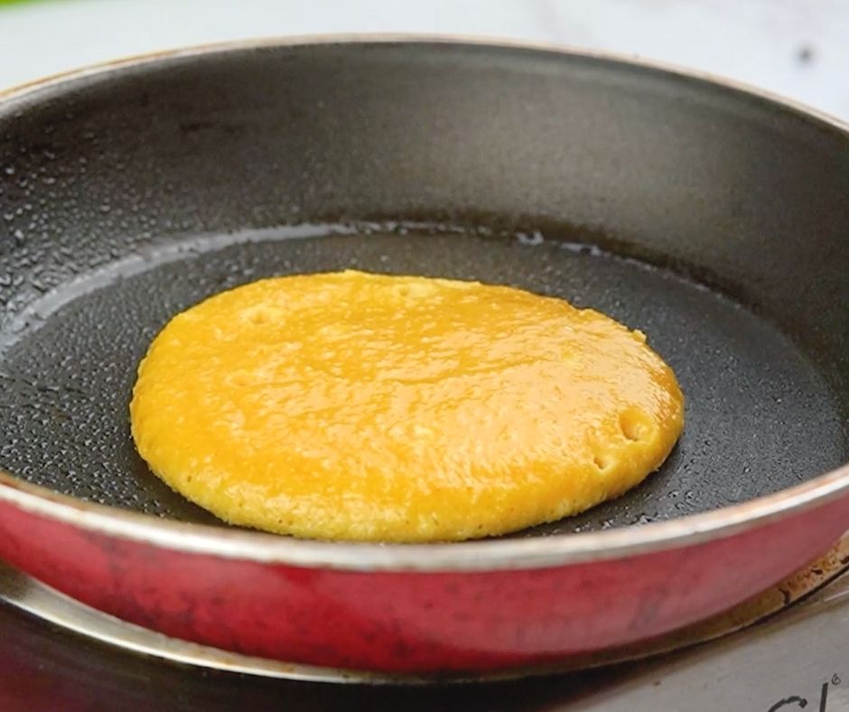 pumpkin pancake in a frying pan