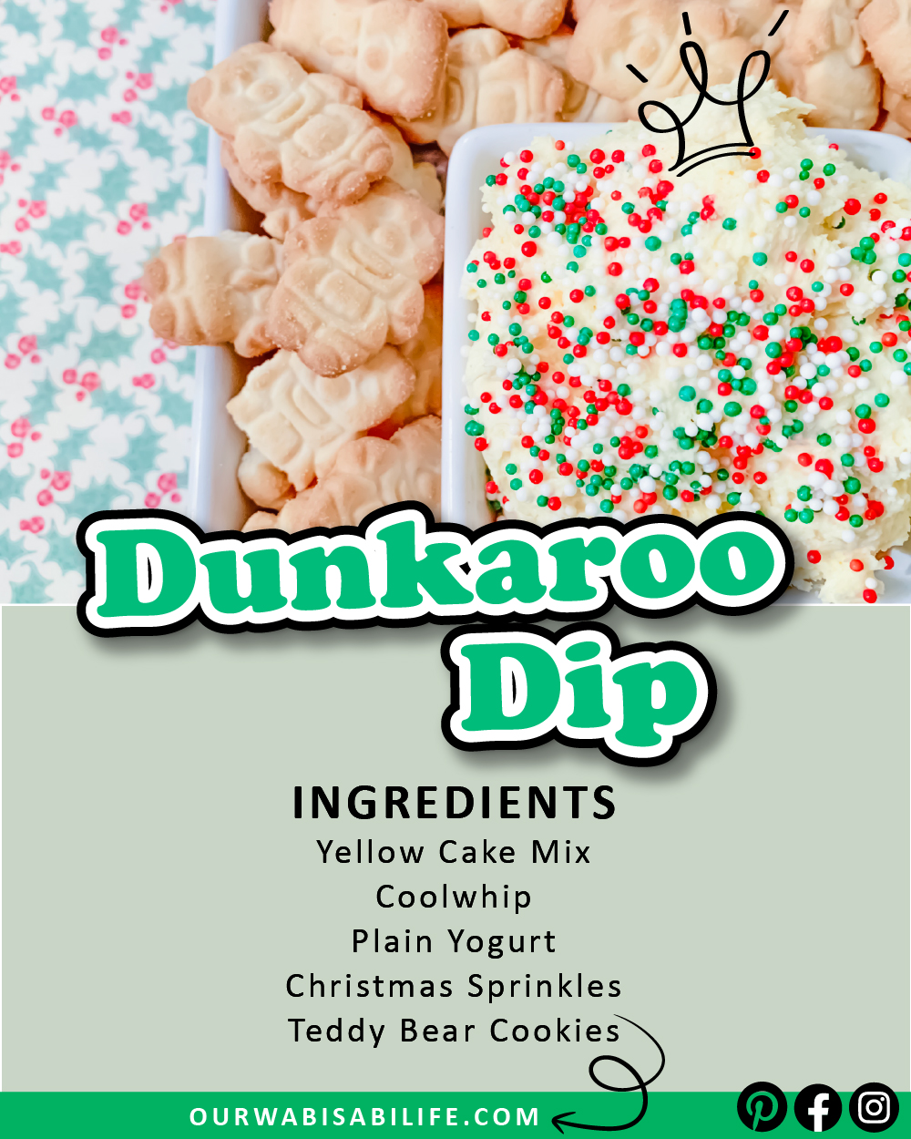 Grinch Dip (Easy Christmas Dunkaroo Dessert Dip) - Mama Cheaps®