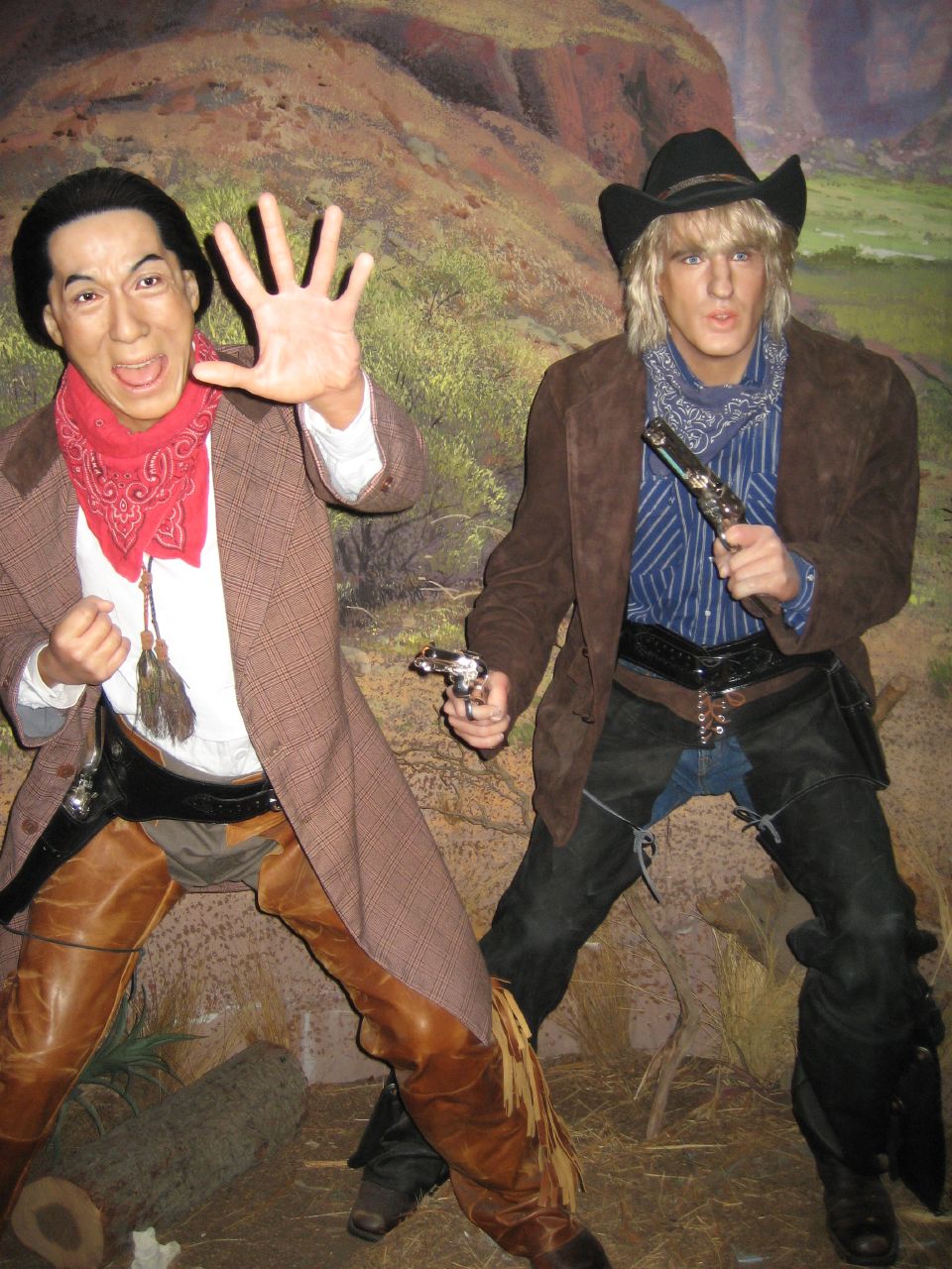 Wilson Owen and Jackie Chan at Hollywood Wax Museum