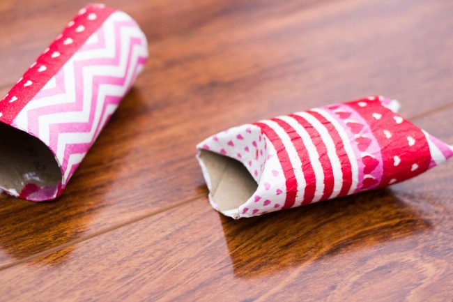 create the folded end of the Valentine's Day treat holder