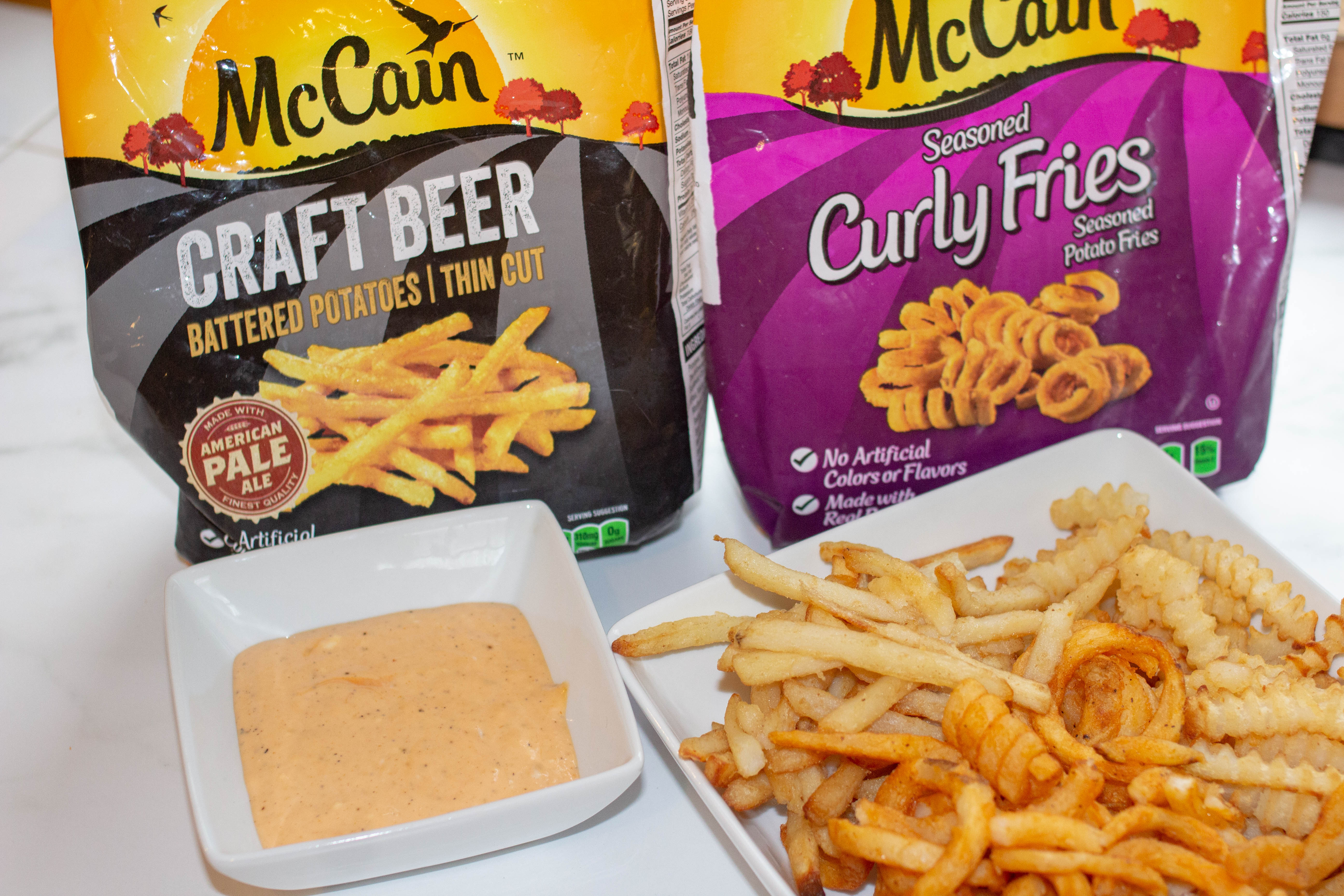 comeback sauce, french fries and mccain bags