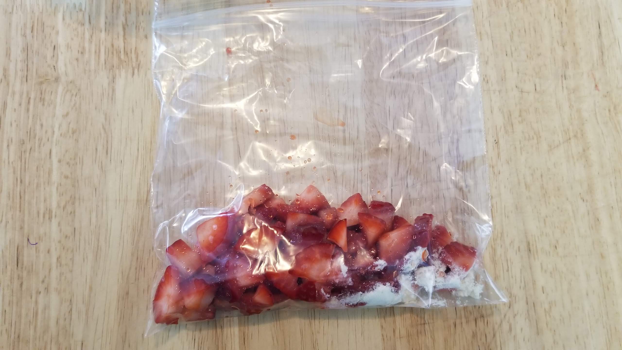 strawberries in almond flour