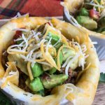 keto taco cup with avocado salsa