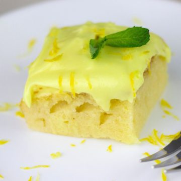 lemon cake on a white plate