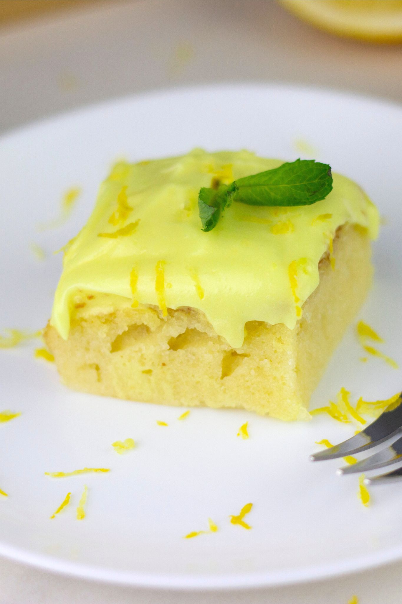 lemon cake on a white plate